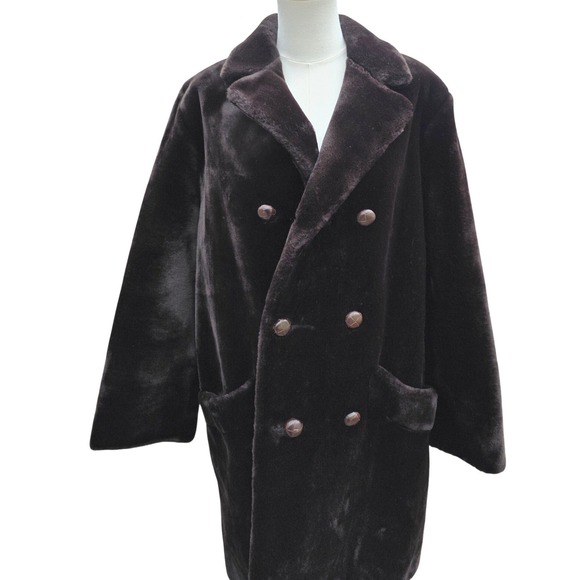 Russell Taylor Flipper vintage 80 Faux Fur Double Breasted Coat Luxury Glam‎ - Picture 5 of 14